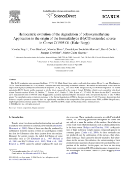 Heliocentric evolution of the degradation of polyoxymethylene
