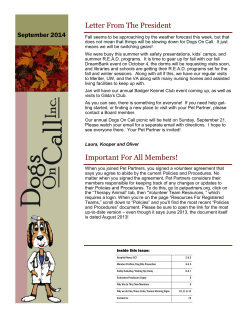 Letter From The President Important For All Members!