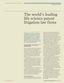 The world`s leading life science patent litigation law firms