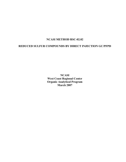 Method RSC-02.02 Reduced Sulfur Compounds by Direct