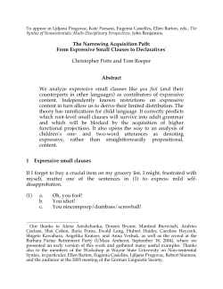 The Narrowing Acquisition Path: From Expressive Small Clauses to