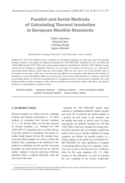 Parallel and Serial Methods of Calculating Thermal Insulation in