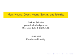Mass Nouns, Count Nouns, Sortals, and Identity