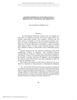 Adverse Inferences in International Arbitration: Toothless or Terrifying?