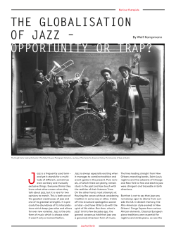 The Globalisation of Jazz &ndash; Opportunity or Trap
