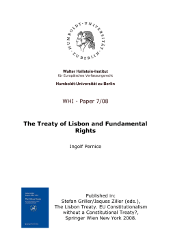 The Treaty of Lisbon and Fundamental Rights