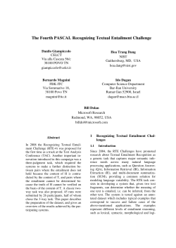 The Fourth PASCAL Recognizing Textual Entailment Challenge