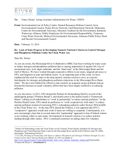 letter to EPA - Mississippi River Collaborative