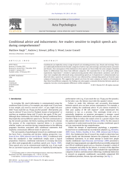 are readers sensitive to implicit speech acts