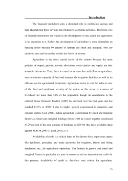 Institutional finance to agriculture in India and Karnataka:
