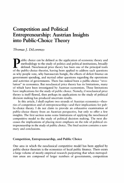 Competition and Political Entrepreneurship: Austrian