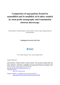 Comparison of segregations formed in unmodified and Sr