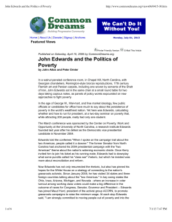 John Edwards and the Politics of Poverty