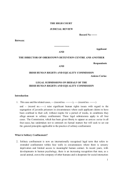 1 THE HIGH COURT JUDICIAL REVIEW Record No ------