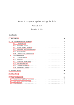 Nemo: A computer algebra package for Julia