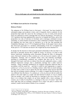Sir William Scott and the law of marriage