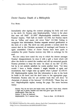 Doctor Faustus: Death of a Bibliophile