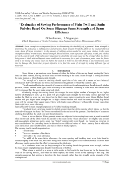 Evaluation of Sewing Performance of Plain Twill