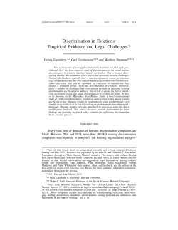 Discrimination in Evictions: Empirical Evidence and Legal Challenges*