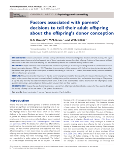 Factors associated with parents` decisions to tell their adult offspring