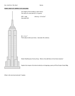 Env. Earth Sci / Ms. Burt Name: PENNY DROP OFF EMPIRE STATE
