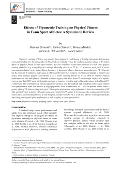 Effects of Plyometric Training on Physical Fitness in Team Sport