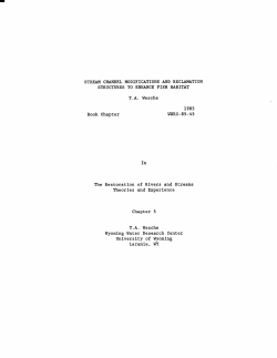 STREAM CHANNEL MODIFICATIONS AND RECLAMATION