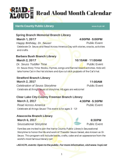 Read Aloud Month Calendar 2017