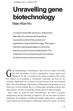 Unravelling gene biotechnology