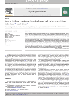 Adverse childhood experiences, allostasis, allostatic