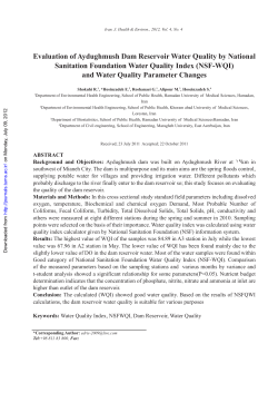 Evaluation of Aydughmush Dam Reservoir Water