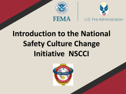 Introduction to the National Safety Culture Change Initiative NSCCI