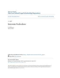 Interstate Federalism - Yale Law School Legal Scholarship Repository