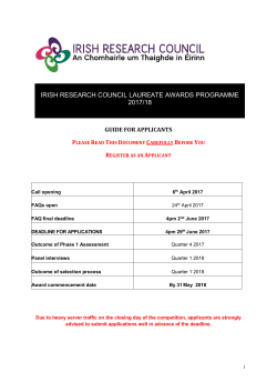 Guide for Applicants - Irish Research Council