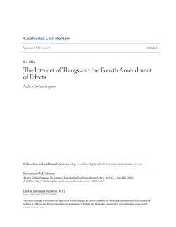 The Internet of Things and the Fourth Amendment of Effects