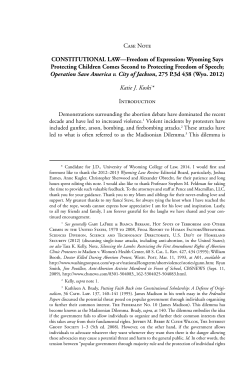 Case Note CONSTITUTIONAL LAw—Freedom of Expression