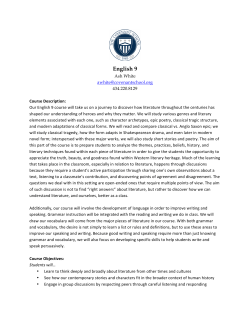 English 9 - The Covenant School