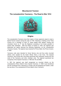 Mountsorrel Yeomen The Leicestershire Yeomanry