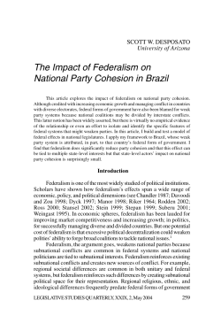 The Impact of Federalism on National Political Parties in Brazil.