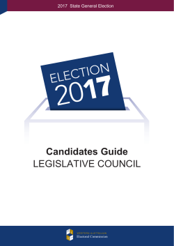 Candidates Guide LEGISLATIVE COUNCIL