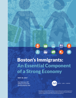 Boston`s Immigrants: an Essential Component of a Strong Economy