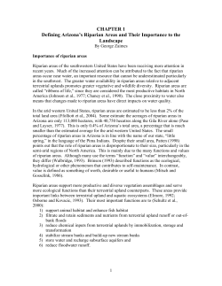 CHAPTER 1 Defining Arizona`s Riparian Areas and Their