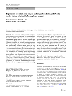 Population-specific home ranges and migration timing of Pacific