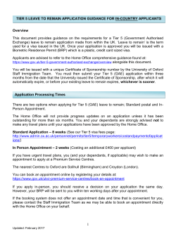 1 Overview This document provides guidance on the requirements