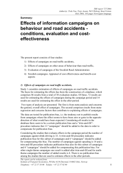Effects of information campaigns on behaviour and road accidents
