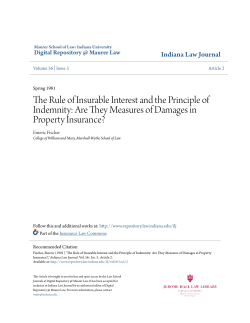 The Rule of Insurable Interest and the Principle of Indemnity
