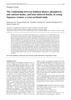 The relationship between habitual dietary phosphorus and calcium