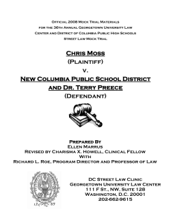Chris Moss (Plaintiff) v. New Columbia Public School District and Dr