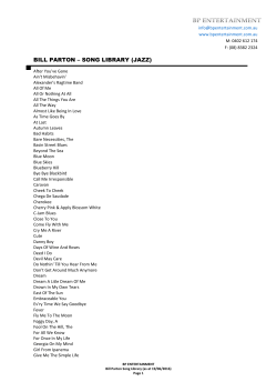 Song Library - BP Entertainment