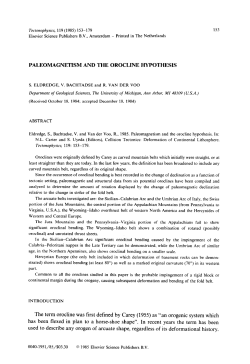 PALEOMAGNETISM AND THE OROCLINE